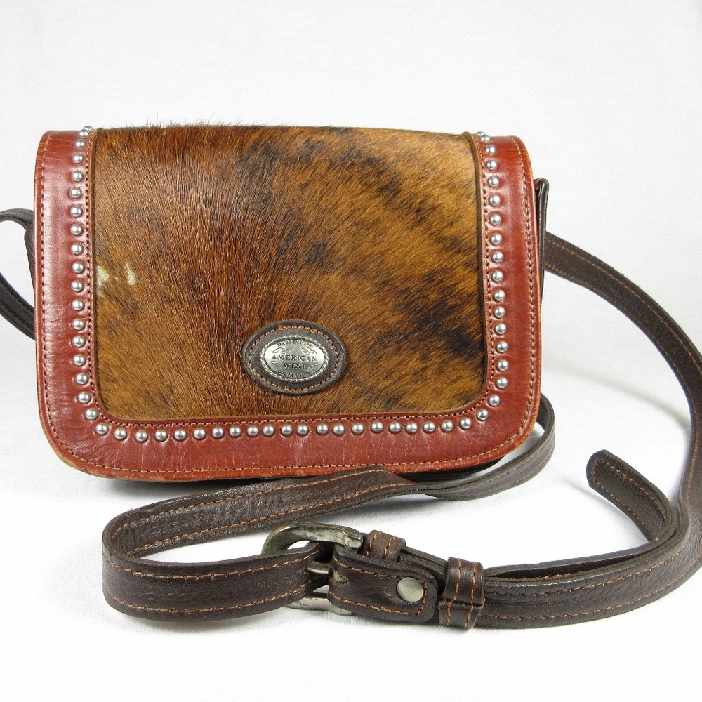 American West Cowhide Leather Crossbody Purse